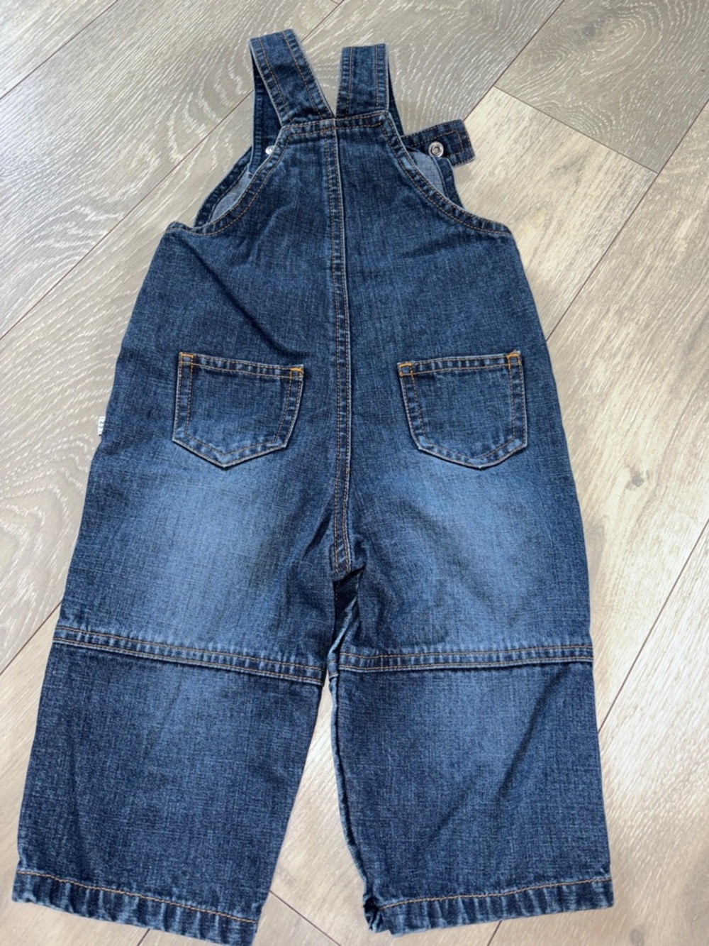 Old Navy Infant Dark Blue Denim Overalls - Picture 4 of 4